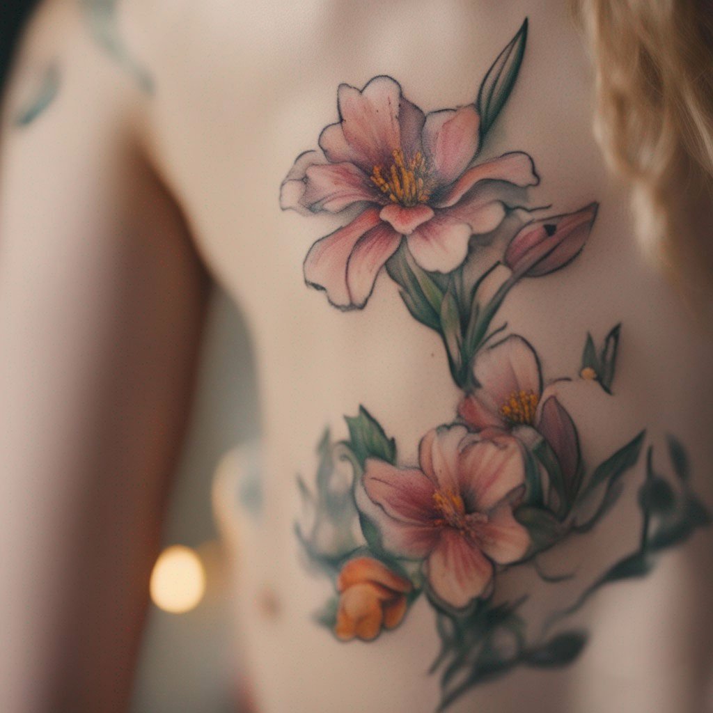 Birth flower tattoos possess a timeless elegance
