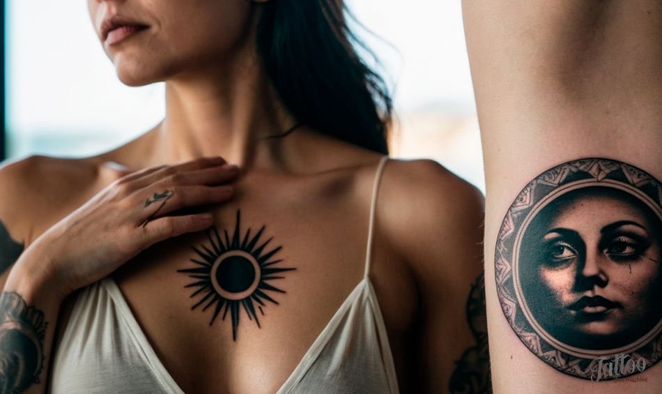 Popular Sun and Moon Tattoo Designs